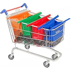 Trolley Bags 4 Sacs à Courses/Commissions avec Poignées Renforcées - Parfait pour Chariot