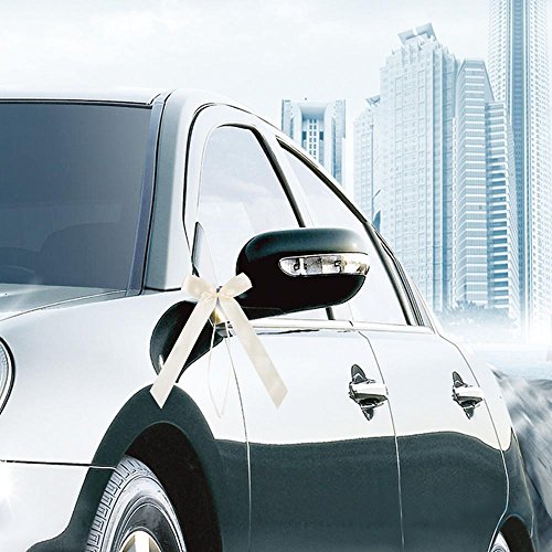 Yahee 50x Schleifen Satinband Dekoschleifen Geschenkband Weihnachten hochzeit (Creme) - 2