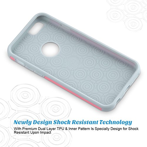 iPhone 6 Case, ULAK iPhone 6S Case Dual Layer Shockproof [Drop Protection] Slim Hybrid Impact Skin Case Cover for Apple iPhone 6 6S (4.7 Inch) (Light Red/Grey)