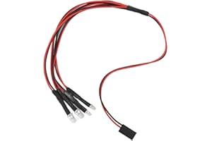 Dilwe RC Auto LED Licht, 4 LED(2 Rot + 2 Weiß), RC Car Upgrade Teile für alle RC Modellspielzeug, wie Axial SCX24 1/24 Fernbedienung Auto