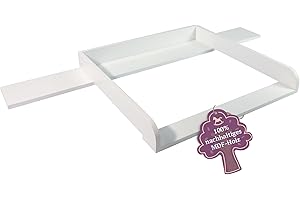 ‎PUCKDADDY Puckdaddy Wickelaufsatz Levi | 160x80x10 cm | MDF-Holz in Weiß | hochwertiger Wickeltischaufsatz | kompatibel mit Hemnes Kommoden | inkl. Montagematerial zur Wandbefestigung | Holzstärke: 2 cm
