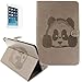 Produktbild Apple iPad Air 2/ipad 6 Smart Case Hülle mit Panzerglas,ISENPENK Original Flip Bookstyle samrt cover Wasserdicht Shockproof Anti Slip Protection Stoßfest Leather Case mit Standfunktion,3D Panda Muster Pattern Wallet Case mit Intern Karte Schlitz,Outdoor Stoßdämpfend Smart Case Sleep/Wake Funktion Luxus Wallet Tasche Schutzhülle Leathertasche für Apple iPad Air 2/ipad 6 9.7Zoll[grau]+Panzerglas/Schutzfoile/Scutzglas