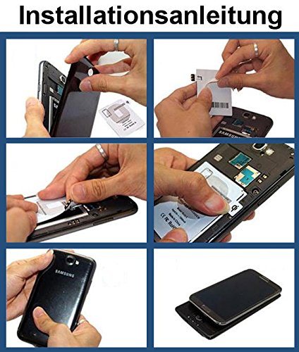 Wireless Kabellos Qi Ladegerät Drahtlose Ladestation Charger und Wireless Receiver Empfänger Adapter Pad für Samsung Galaxy S5 S-V SM-G900 i9600 - 2