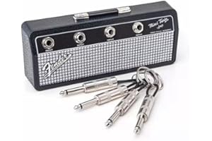 Deluisho Llavero de Pared, Cuelga Llaves Pared Llavero Gancho Montaje en Pared Llavero Creativo Retro Almacenamiento de Llaves con 4 Enchufes de Guitarra