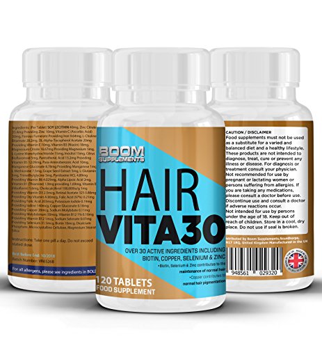 Hair Growth Supplements | #1 Hair Growth Vitamins | Biotin Hair Products | 120 Natural Hair Thickener Tablets | FULL 4 Month Supply | Helps Grow Hair | Achieve Thicker, Fuller Hair FAST | Safe And Effective | Best Selling Hair Growth Pills | Manufactured In The UK! | Results Guaranteed | 30 Day Money Back Guarantee