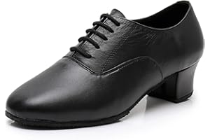 SWDZM Chaussures de Danse Latine pour Homme Cuir Professionnelle Salsa Tango Entrainement Salle de Bal Danse Chaussures,Modèle L147