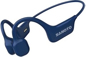 SANOTO Knochenschall Kopfhörer, Open Ear Kopfhörer Bluetooth 5.3 Bone Conduction Kopfhörer Kabellos IPX7 wasserdichte Schweißfeste Sportkopfhörer Kopfhorer für Läufer Fahrrad Radfahren Fitness (Blau)