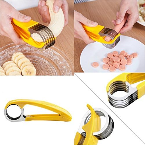 Dekawei Stainless Steel Sausage Banana Slicer Fruit Strawberry Cucumber Cutter Chopper (Banana Slicer)