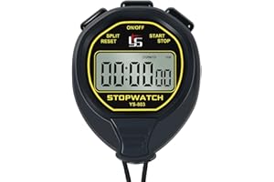 VNIMKSO Waterproof Silent Stopwatch Timer with ON/Off, Basic Operation, Stopwatch Mode Only, for Swimming Running Training, for Coaches Referees Teachers (Black) Water Resistant