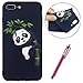 Produktbild Hülle für iPhone 8 Plus Soft TPU,iPhone 7 Plus Schutzhülle Weich Silikon,iPhone 8/7 Plus Handyhülle,Hpory Flexible Soft TPU Colorful Painted Muster Ultra-thin Schwarz Silicone Gel Handyhülle Handy Gehäuse Hülle für Mädchen Männer Ultradünnen Weich Silikon Gel Stoßstange TPU Schlank Bumper Back Case Anti-Staub Anti-Kratzer und Stoßfest Telefon Tasche Handytasche Schutzhülle für iPhone 8/7 Plus + 1 x Hpory Stylus-(Panda Bambus)