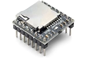 DFPlayer Mini MP3 Player Module – Micro SD Card Audio Module with Built-in Amplifier for DIY Electronics, Robotics, and Voice-Activated Projects