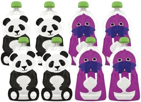 Squooshi Reusable Food Pouches - Large 8 Pack