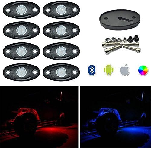 ZHITEYOU RGB LED Rock Light Cell Phone Control Under Car Color change Led Rock Lights