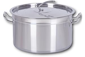 EURO TISCHE HOOZ Gastronomie Marmite de cuisine - Pot à soupe - 30 à 100 litres en acier inoxydable - Idéal pour tous les types de cuisinières et grandes cuisines - Ensemble de casseroles pour la restauration (15