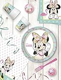 Vendido y Enviado por CAPRILO Lote de Cubiertos Infantiles Desechables \"Minnie Tropical\" (8 Vasos, 8 Platos ,20 Servilletas y 1 Mantel).Vajillas y Complementos. Juguetes para Fiestas de Cumpleaños, Bodas, Bautizos y Comuniones.