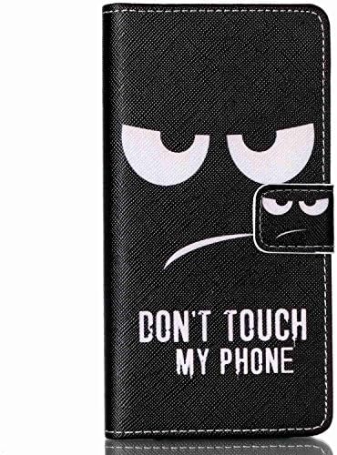 PU Leather Case for Sony Xperia Z3 - Yihya Colorful Patterns Painting Flip Wallet Magnetic Stand Protective Cover Pouch with Card Slot + Stylus Pen--Don't touch my phone