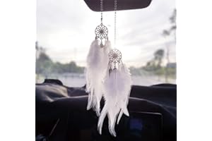 S_WAY Mini atrapasueños, pequeño atrapasueños para espejo retrovisor de coche, colgante de plumas, atrapasueños para decoración del hogar, accesorios para coche