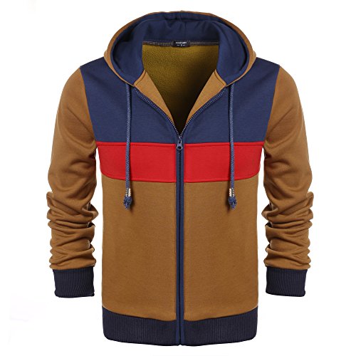 Coofandy Herren Sweatjacke Kapuzenjacke Zip Kapuzenpullover Hoodie