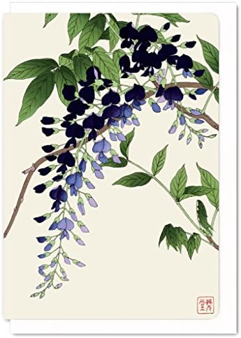 Japanese Greeting Card - Purple Wisteria by Ezen Designs