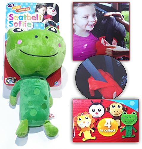 Seatbelt softie - Childrens Animal design car seat belt travel cushion padded pillow - FROG