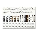 Latest Summer Fashion Temporary Black Gold Silver Metallic Flash Body Tattoos Bracelets & Necklaces 41 Patterns By Lizzy® (116)