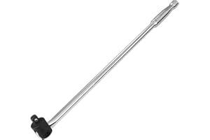 DURATECH Clé à Cliquet Articulée 1/2", Barre de Force de 600 mm Robuste, Clé de Force avec Tête Flexible 240°, Couple Maximal 780Nm, pour Réparations Auto et Atelier