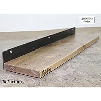 Wandregal, Wandboard, Wandbrett aus Paletten und Stahl 60 cm