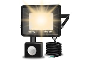 ‎BLIVRIG LED Strahler mit Bewegungsmelder,10W Strahler mit Bewegungsmelder Aussen,1000LM Superhell LED Scheinwerfer Außen 3500K Warmweiß IP66 Wasserfest Aussenstrahler,für Garten,Innenhöfe,Garage,Hotel,Flur