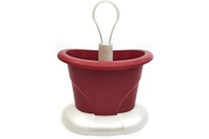 Ecoplast | Escurridor de cubiertos con compartimentos variables y bandeja recogegotas, color blanco perla y rojo, fabricado en Italia