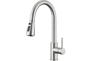 CECIPA Wasserhahn Küche mit 3 Modi, Hochdruck Küchenarmatur mit Brause Ausziehbar, Mischbatterie Küche 360° Schwenkbar, Einhebel Spültischarmatur Küche mit Hohem Bogen, Armatur Küche Edelstahl