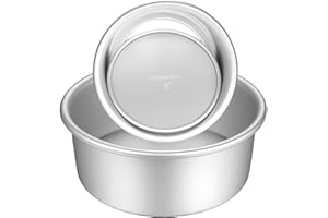 Gesentur Moule à Gàteau Rond Aluminium Anodisé Avancé Lot de 2, avec Revêtement Antiadhésif et Base Amovible (5/7 pouces)