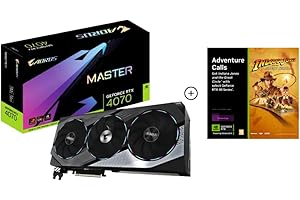 GIGABYTE TECHNOLOGY Gigabyte AORUS GeForce RTX 4070 Master - Tarjeta gráfica de 12 GB DDRX6 21 Gbps 192 bits, PCI-E 4.0, Core 2595 MHz, RGB, Soporte Anti-caída, DisplayPort 1.4, HDMI 2.1a, NVIDIA DLSS 3