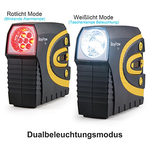 Roypow I50 12V Digitaler Reifen Kompressor, 3 Minuten Aufpumpen Dauer, Abnehmbares Manometer & Reifendruck Voreinstellung & SOS Flashlicht mit 3 Meter Kabel - 7