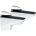 Sayayo Adjustable Wood/Glass Shelf Bracket Glass Support Wood Holder, Fish Mouth Type Clip Adaptive 5-25mm Thickness Shelf, Zinc Alloy Polished Finished, 2 Pcs, EBL006C-2P