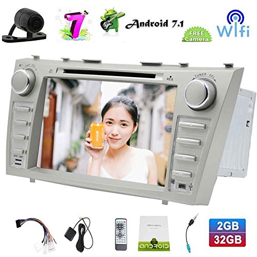 EINCAR Free Backup Camera+OCTA Core Android 7.1 8 inch Car DVD Player with touchscreen Double Din In Dash GPS Navigation Stereo Bluetooth Headunit WiFi OBD2 1080P Video Multi System for TOYOTA CAMRY
