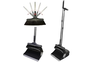 SWISSPACK NEW! Tall Dustpan and Brush No More Bending To Sweep