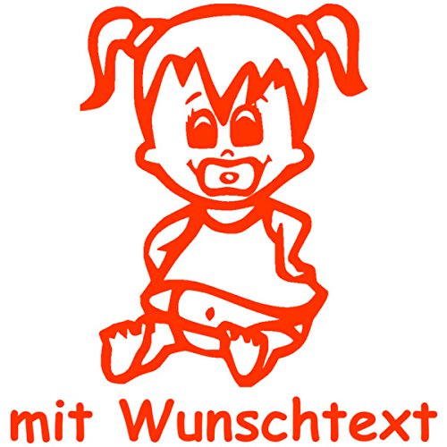 Babyaufkleber mit Name/Wunschtext - Motiv 404 (16 cm) - 20 Farben und 11 Schriftarten wählbar