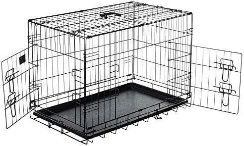 Pet Trex 2191 30 Inch Dog Crate Double Door Folding Pet Crate Kennel 30"