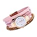 Produktbild domybest Girl Colorful Diamant PU Kreis Casual Klein Zifferblatt Teller Chic Armbanduhr