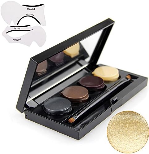 Lover Bar 4 Colours Waterproof Smoky Gel Eyeliners Kit-Professional Makeup Matte Cream Eyeshadow Set-Beauty Cosmetics Long-lasting Eye Liners Palette with Make Up Brush+Cat Shaping Eye Liner Stencils (4 Colour)