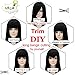 S-noilite® 24" 60cm Long Hair Cosplay Costume Full Wigs One Piece Straight Anime Wig Heat Resistant (Black)