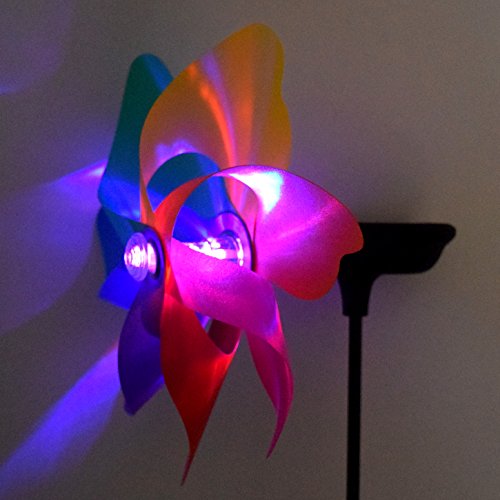 (729) Solar LED Windrad mit Farbwechsel 18 cm Durchmesser Super Effekte - 4