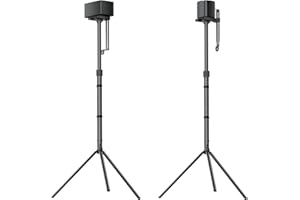 ULTIMEA Steady 310 - Juego de 2 soportes universales para altavoces de altura regulable, color negro, extensibles de 62 cm a 93 cm para satélites y altavoces de estantería con una carga de hasta 3 kg