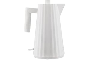 Alessi Plissé MDL06 W - Bollitore Elettrico, di Design, in Resina Termoplastica, Presa Europea 2400W, 170cl, Bianco
