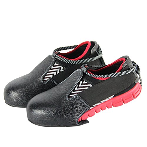 Couvre-chaussures de sécurité Gugutogo - Antidérapant anti-dérapant unisexe léger sur patins en acier / Couvre-chaussures de protection industrie - Convient pour la taille 35 à 47 - Noir