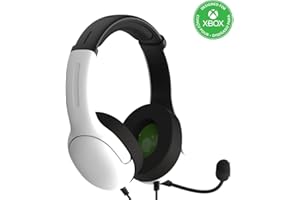 PDP Gaming LVL40 Stereo Headset with Mic for Xbox One, Series X|S - PC, iPad, Mac, Laptop Compatible - Noise Cancelling Microphone, Lightweight, Soft Comfort Headphones, 3.5 mm Jack - White