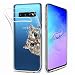 Produktbild Fanxwu Kompatibel mit Samsung Galaxy S10 Hülle TPU Silikon Klar Case Ultra Schlank Transparente Weich Handyhülle Anti-Kratzer Stoßfest Schutzhülle - Hälfte Katzenkopf