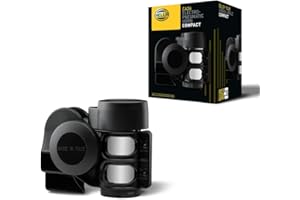 ‎HELLA HELLA Horn CA26 - 12V - 115dB(A) - Frequenzbereich: 520/660Hz - Hochton - elektrisch-pneumatisch - ECE - Gehäusefarbe: schwarz - Menge: 1 - 3PB 013 410-081