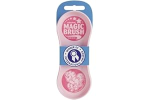 EQUINEWORLD Magic Brush Horse and Pony Brush Safe and Gentle Cleans and Massages (Pink)