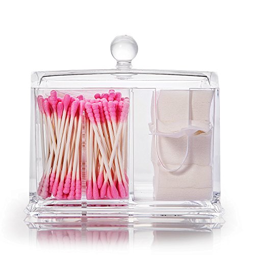 Halterung für Wattepads und Wattestäbchen, Make-up-Organizer aus Acryl, Aufbewahrungsbox